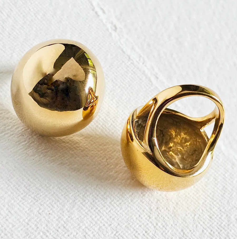 18k Gold Plated Dome BOLD Ring