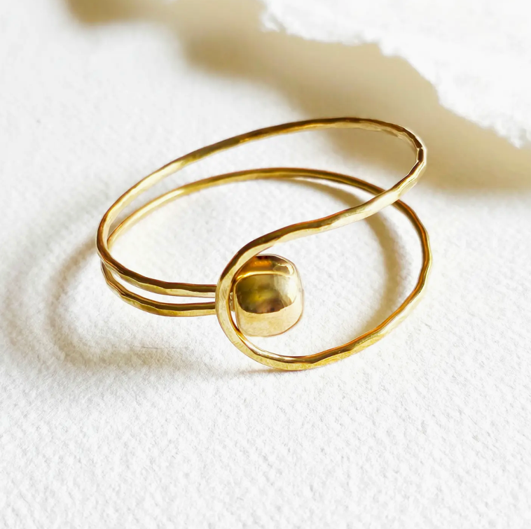 Brass Sphere Ball Circle Bangle