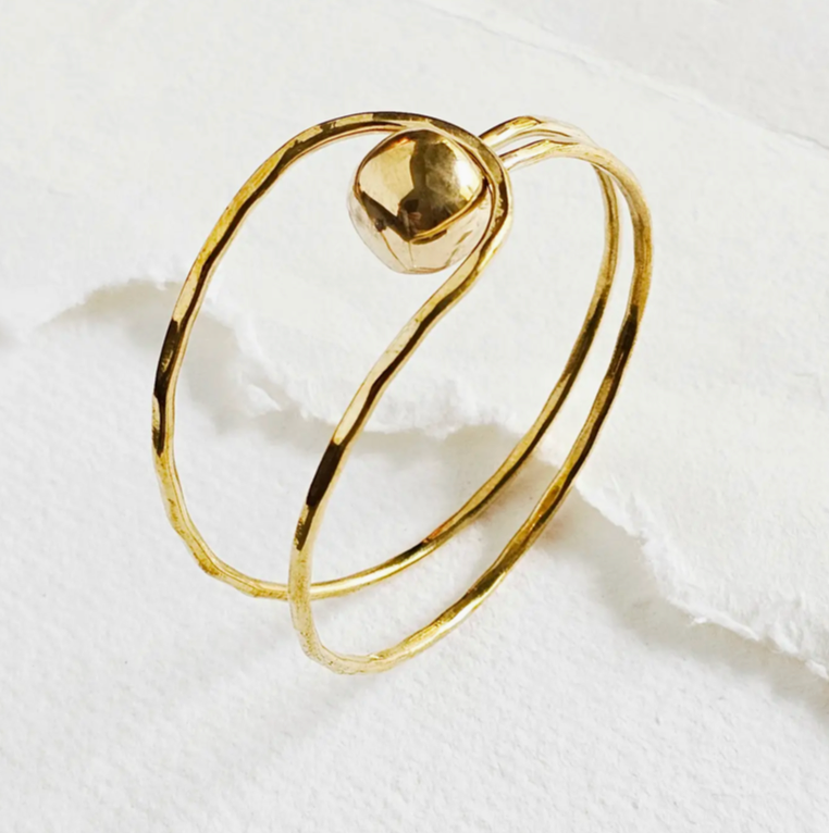 Brass Sphere Ball Circle Bangle
