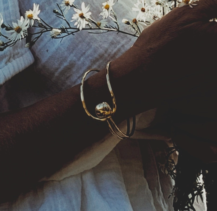 Brass Sphere Ball Circle Bangle