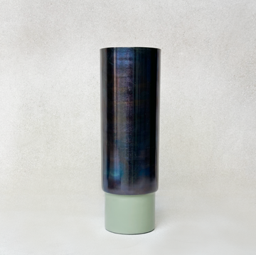 Metal Canister Vase Mint Base