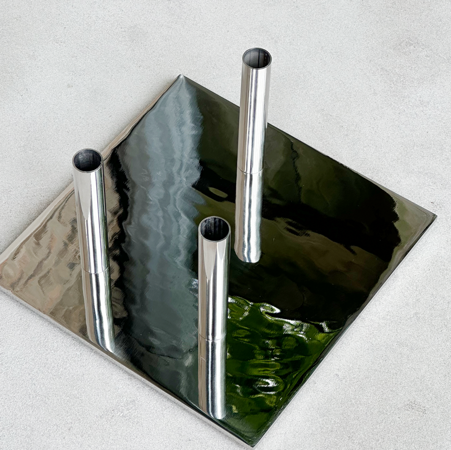 Three Stem Stainless Base Vase
