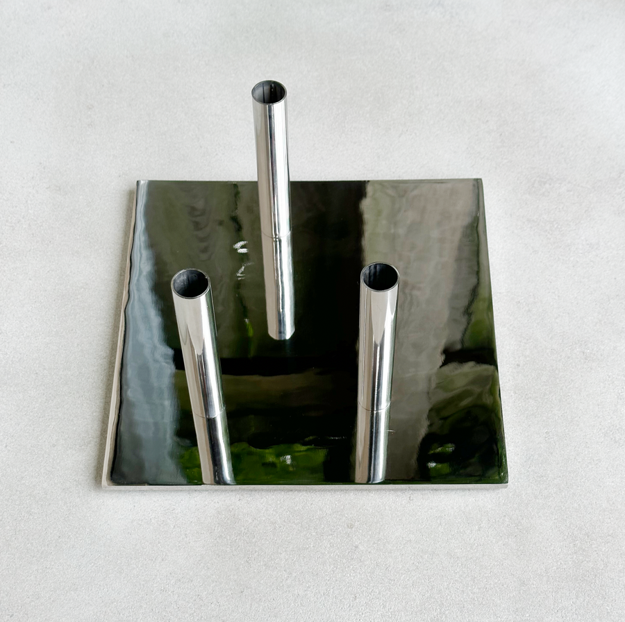 Three Stem Stainless Base Vase