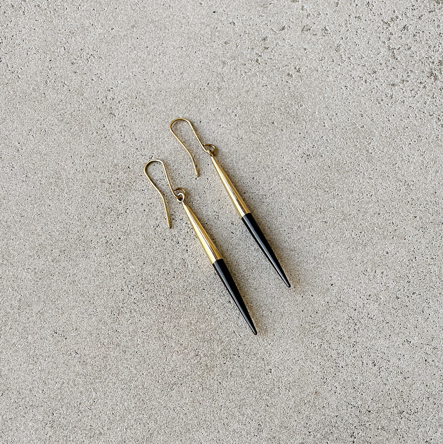 Black Spike Cap Earring
