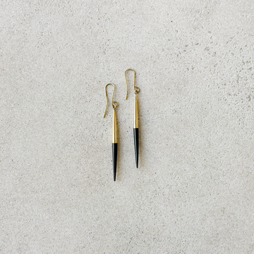 Black Spike Cap Earring