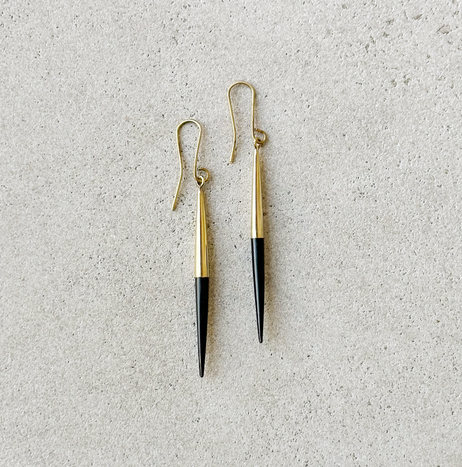 Black Spike Cap Earring