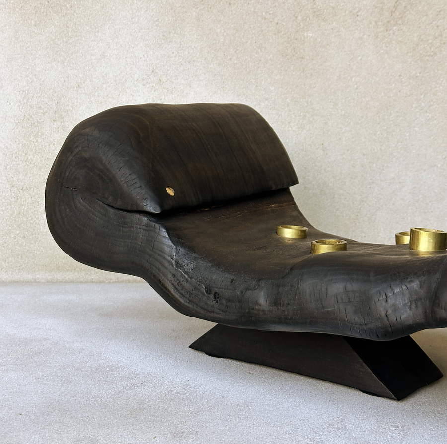 CN Charred Wood Candleeabra