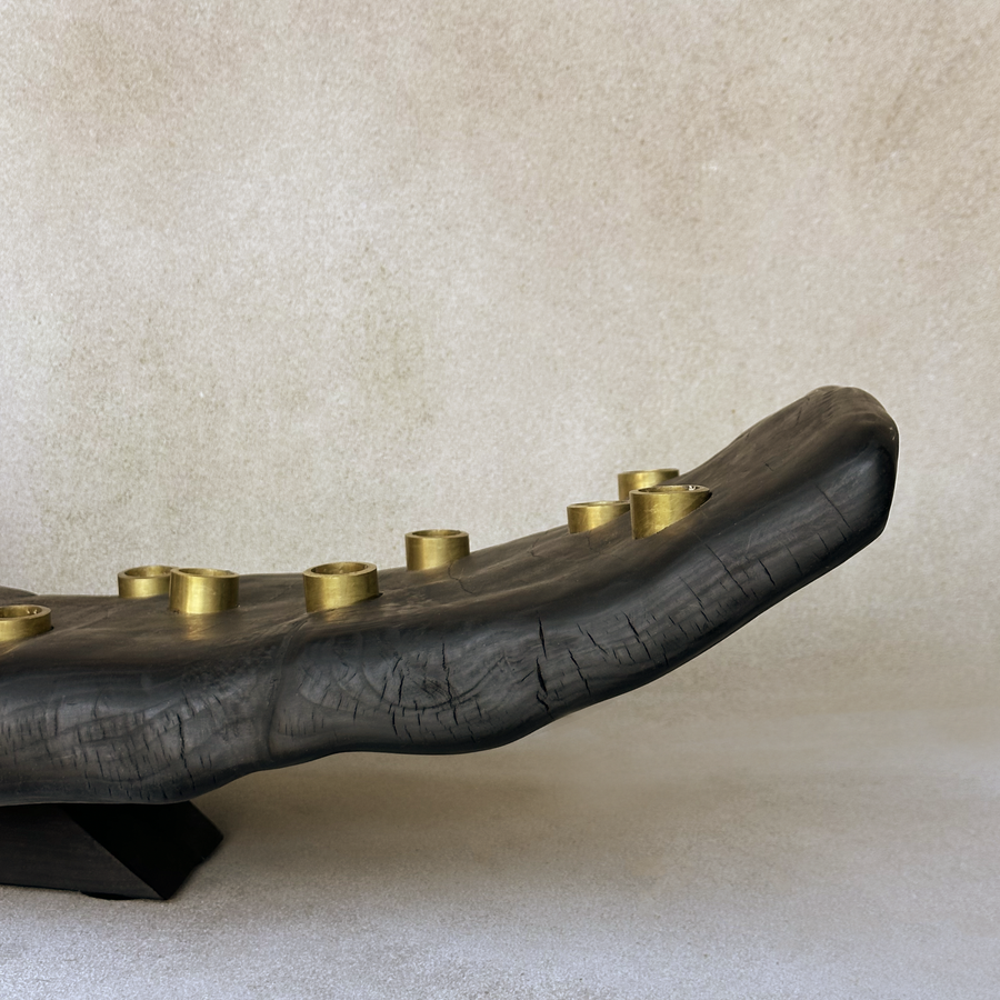 CN Charred Wood Candleeabra