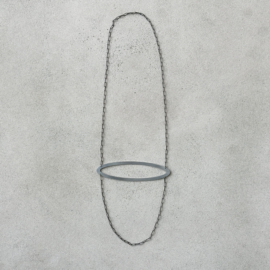 Silver Oval Necklace