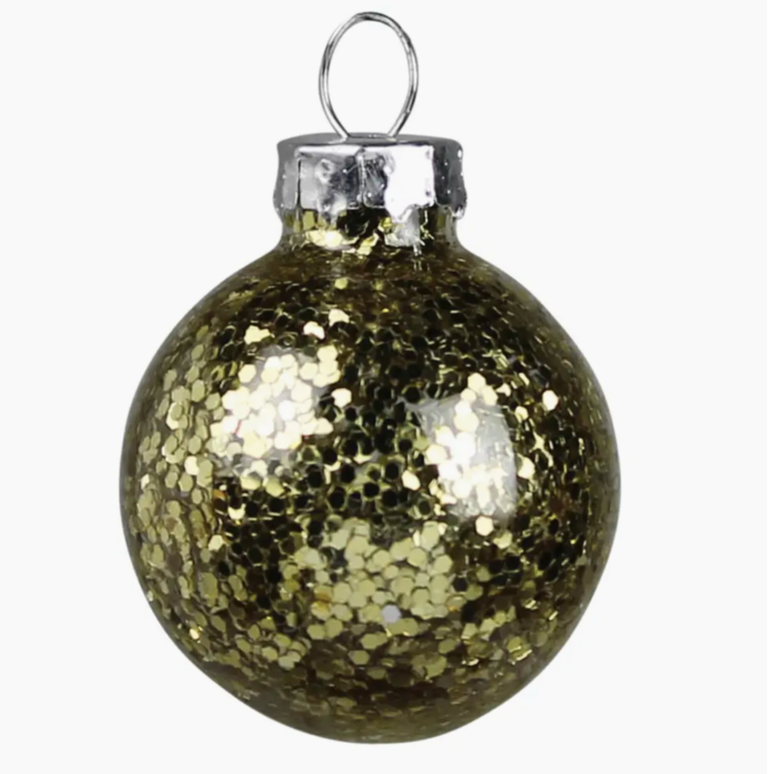 Tiny Glitter Ornaments / Set 12
