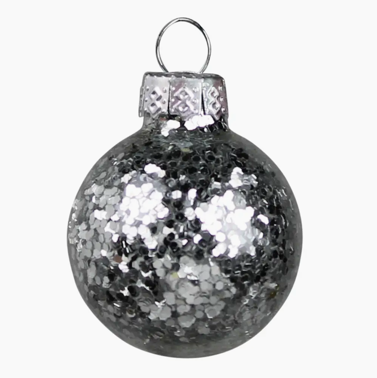 Tiny Glitter Ornaments / Set 12