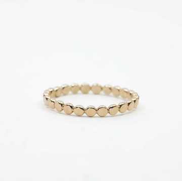 Coin Hammered Disc Ring / Gold Filled