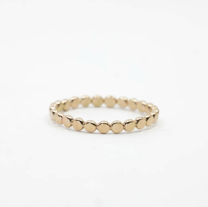 Coin Hammered Disc Ring / Gold Filled