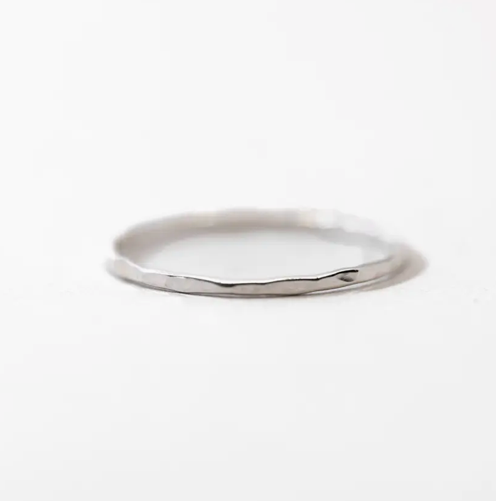 Hammered Stacking Ring in Sterling Silver
