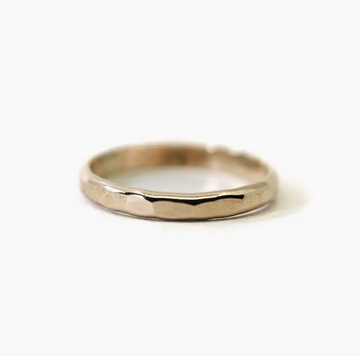 Thick Hammered Stacking Ring in Gold Filled