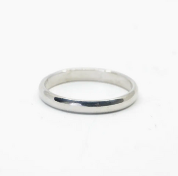 Thick Half Round Ring in Silver