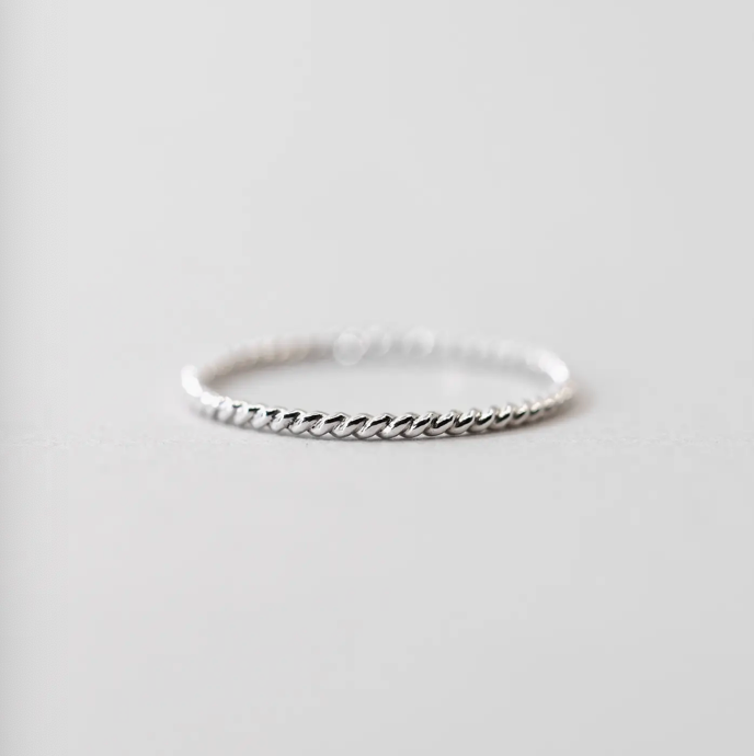 Twist Stacking Ring in Silver