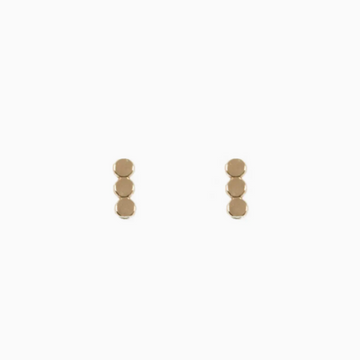 Small Coin Bar Stud Earrings in Gold