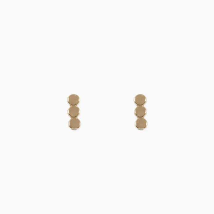 Small Coin Bar Stud Earrings in Gold