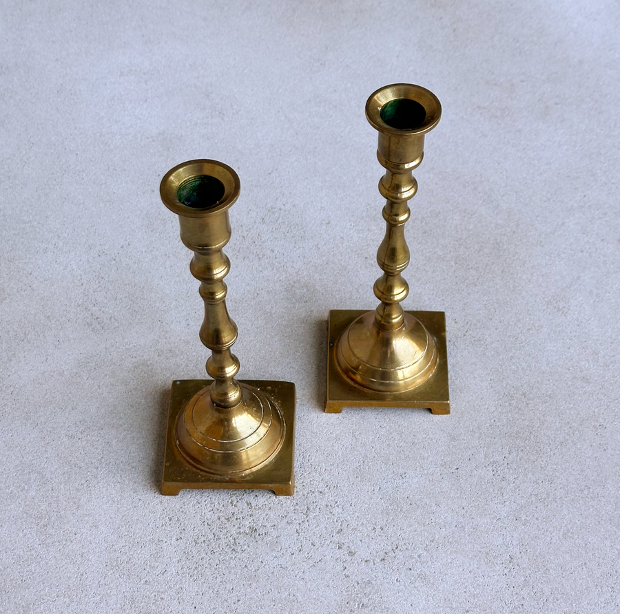 Vintage Brass Candlesticks / Set 2