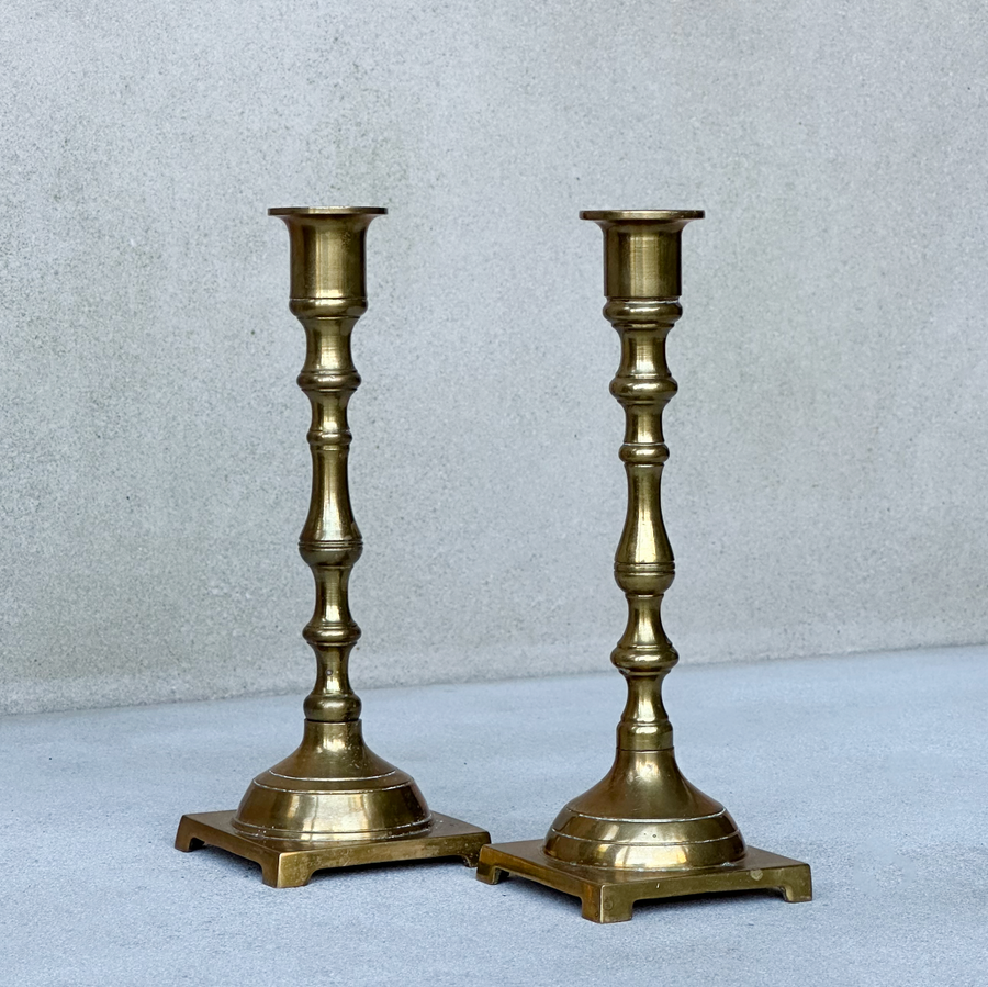 Vintage Brass Candlesticks / Set 2