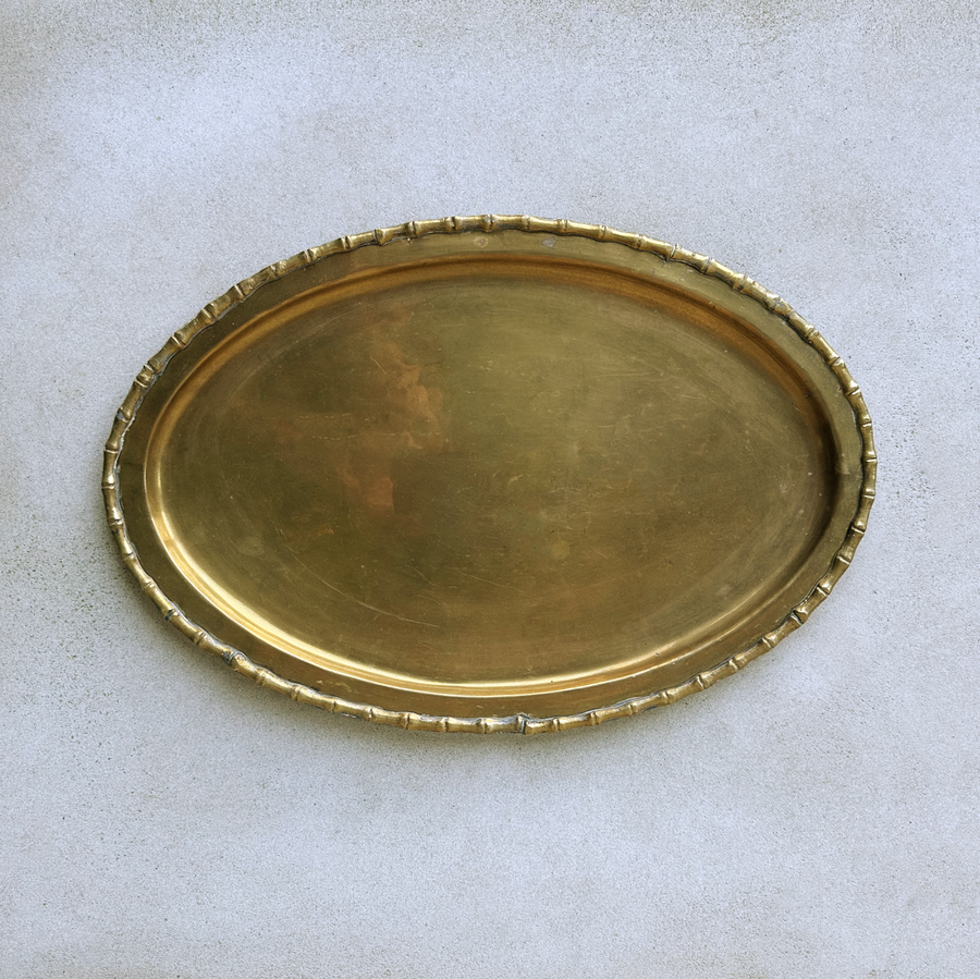 Vintage Oval Brass Tray