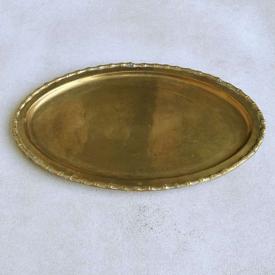 Vintage Oval Brass Tray