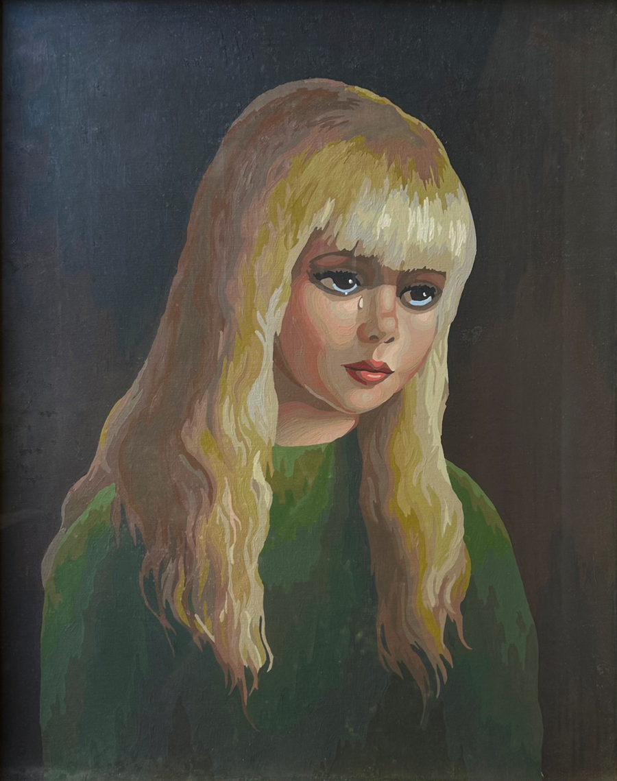 Vintage Paint by Numbers / Girl with Tear
