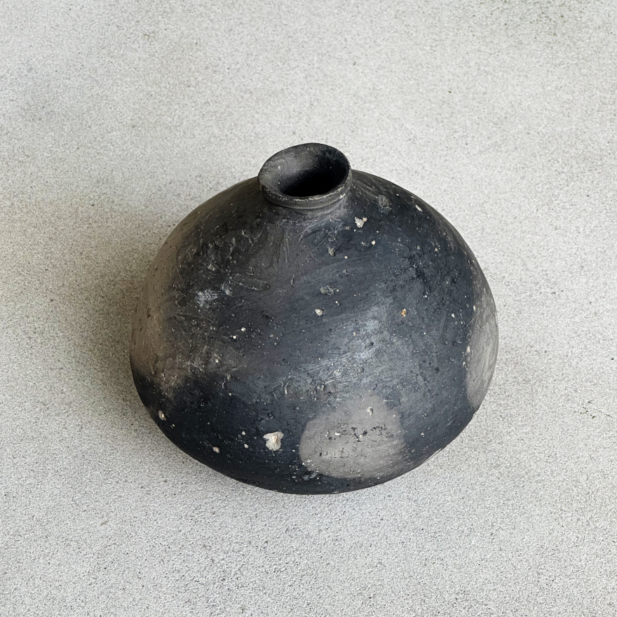Vintage Raku Round Bottom Vase