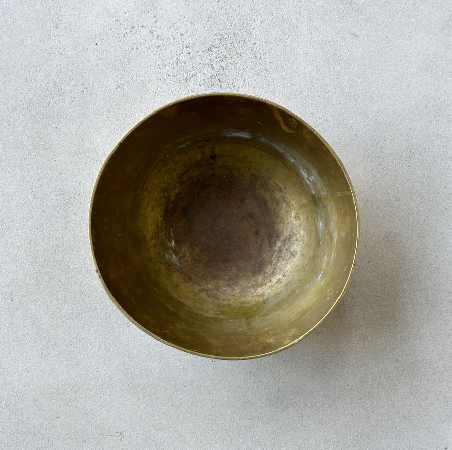 Vintage Etched Brass Bowl