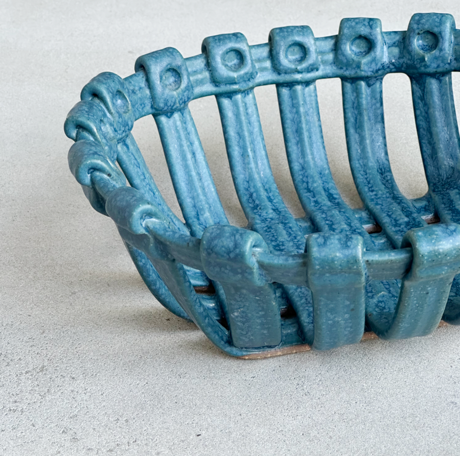 Aqua Pottery Basket