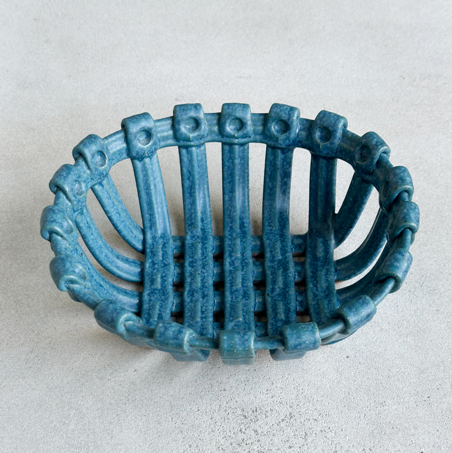 Aqua Pottery Basket