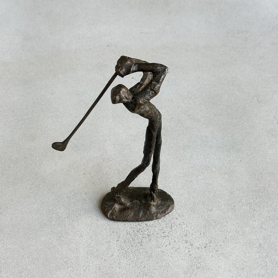 Vintage Metal Golfer Sculpture