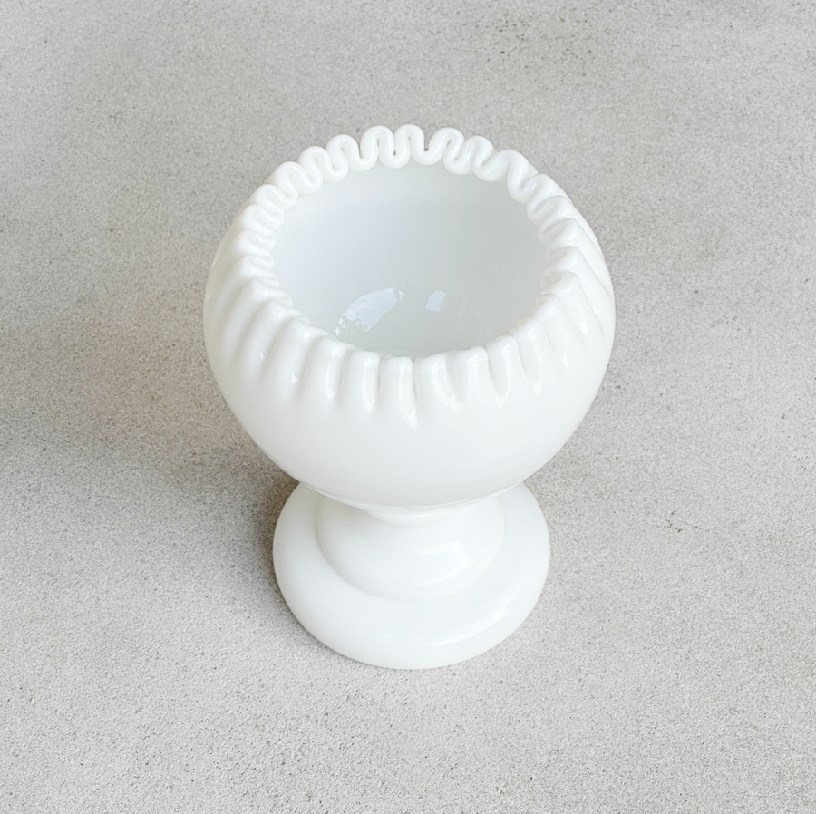 Vintage Milk Glass Pedestal Bowl