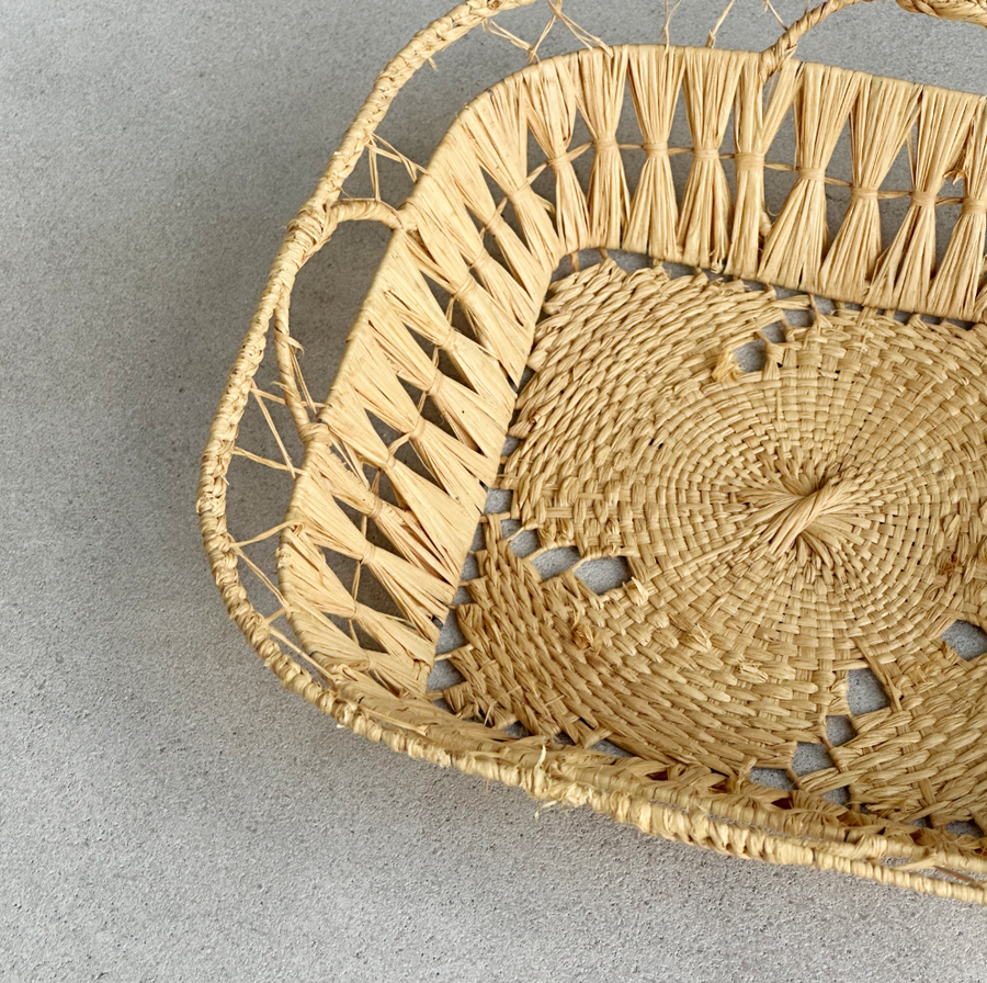 Vintage Woven Square Basket