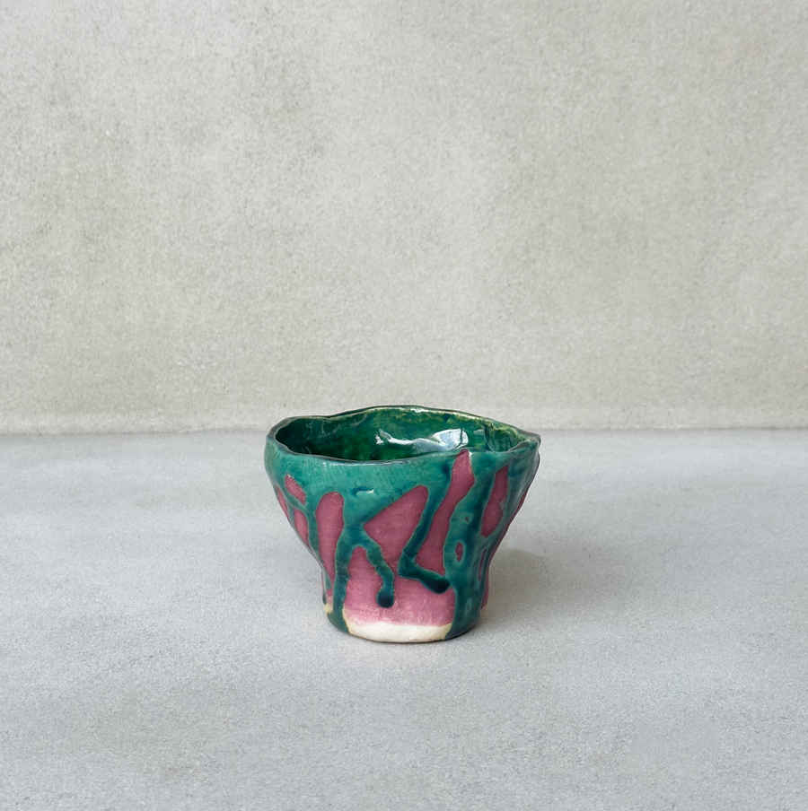 Vintage Magenta and Teal Pottery