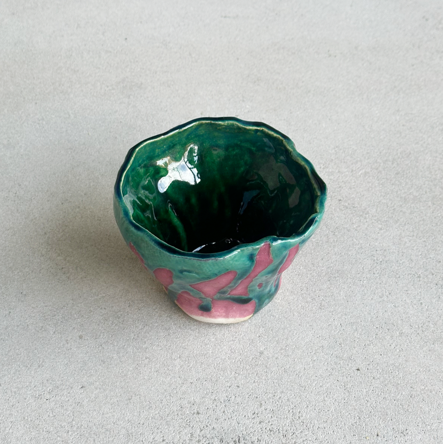 Vintage Magenta and Teal Pottery
