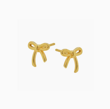 Dainty Bow Stud Earrings in Gold