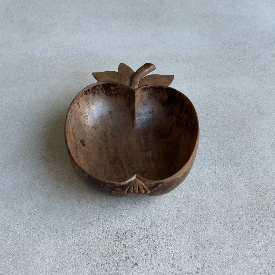 Vintage Wood Pomegranate Bowl