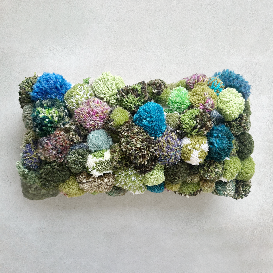Pom Pom Pillow / Greenish