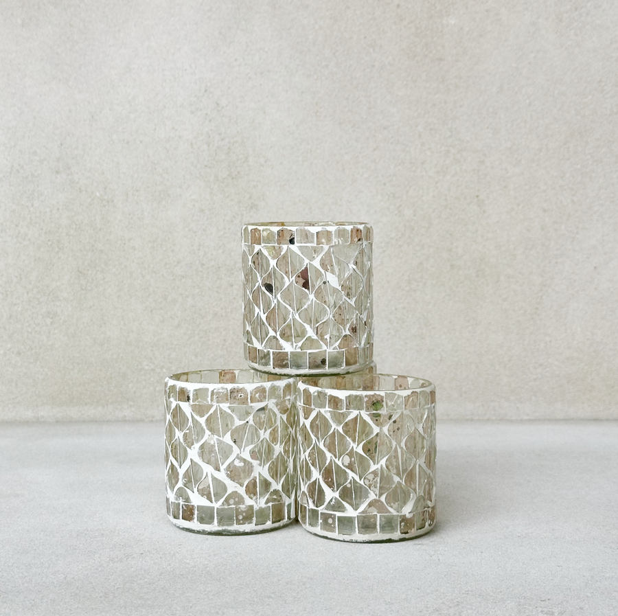 Mosaic Glass Diamond Votive