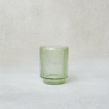 Ribbed Green Glass Votive