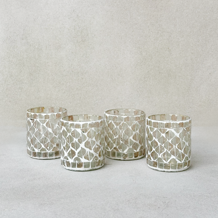 Mosaic Glass Diamond Votive