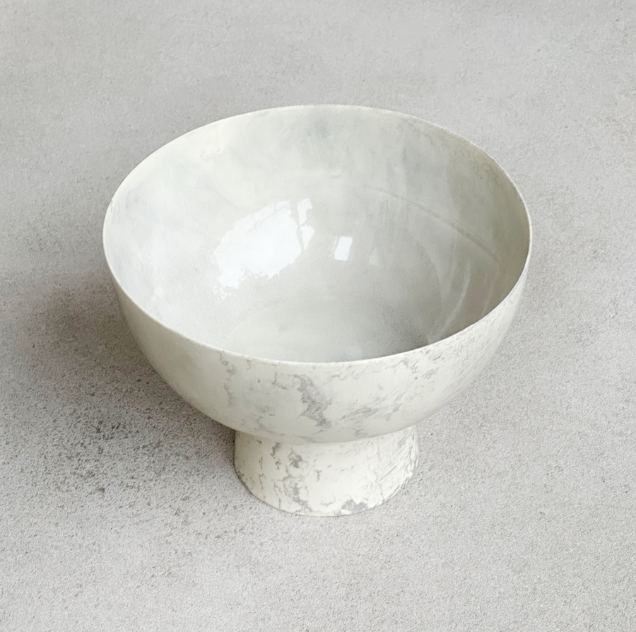 Enamel Pedestal Bowl