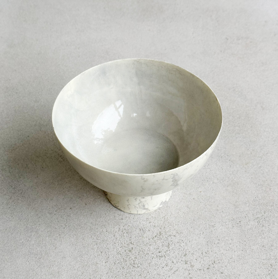 Enamel Pedestal Bowl