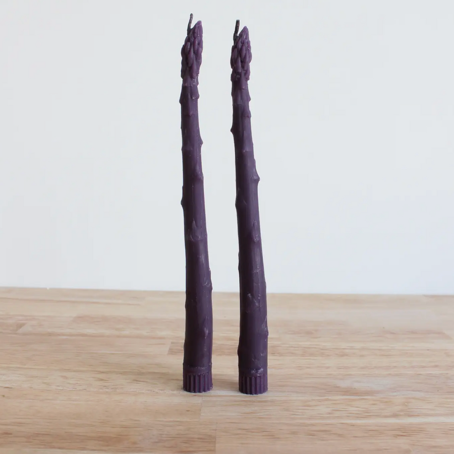 Purple Asparagus Taper Candle
