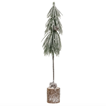 Snowy Long Needle Pine Tree W/Pinecones 14