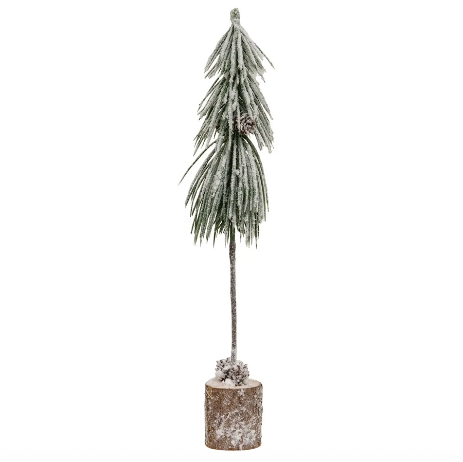 Snowy Long Needle Pine Tree W/Pinecones 14