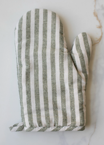 Stripe Green Oven Mitt