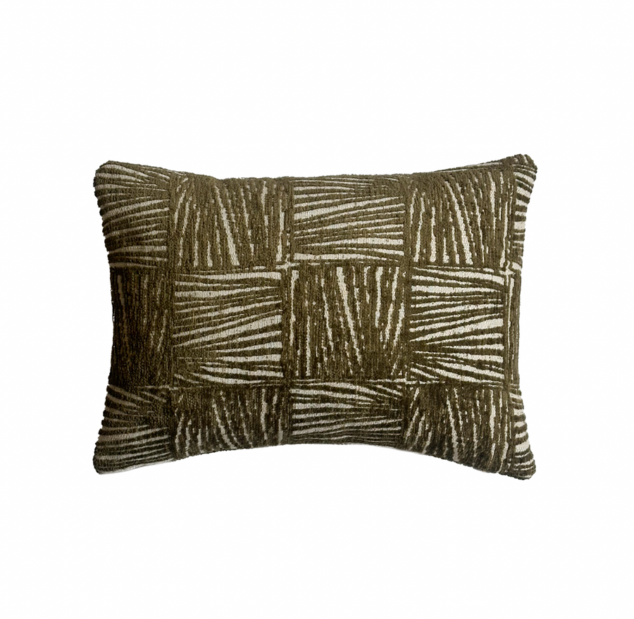 Olive Etched Lumbar Pillow 14